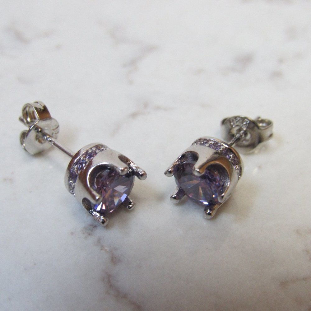 Amethyst Sterling Stud Earrings For Women!